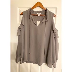 Calvin Klein Long Sleeved Cold Shoulder Blouse